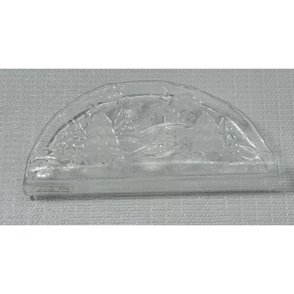 VTG Glasex Germany Napkin Holder Winter Scene Glass Holiday Christmas Grannycore